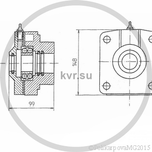 Чертеж корпуса подшипника заднего вала Т 220.04.002