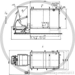Котел КВм-1,1. Чертеж вид 2