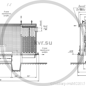 Котел КВм-1,1. Чертеж вид 3