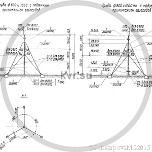 Чертеж дымовой трубы на растяжках 800, 1000