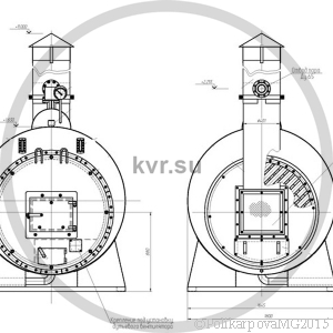Чертеж парогенератора 700 кг на угле. Вид 1