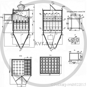 Чертеж циклона БЦ-2-5x(4+2)