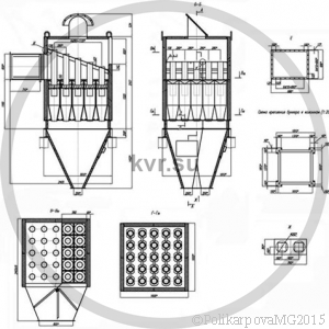 Чертеж циклона БЦ-2-5x(3+2)