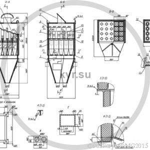 Чертеж циклона БЦ-2-4x(3+2)