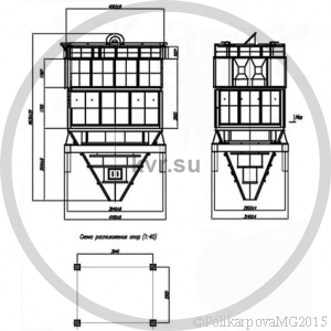 Чертеж циклона БЦ-512-1-(4x6)