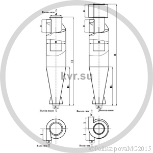 Чертеж циклонов ЦН-15-300