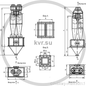 Чертеж циклона ЦН-15-400-2СП