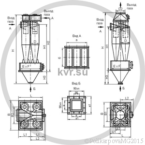 Чертеж циклона ЦН-15-400-4СП