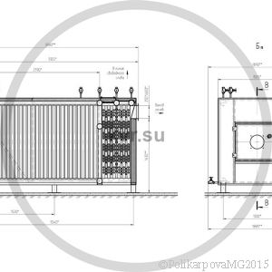 Чертеж газового котла 1,3 МВт. Вид 2