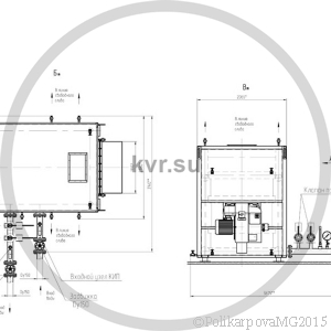 Чертеж газового котла 1,5 МВт. Вид 1