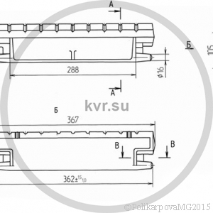 Чертеж колосника 00.1603.038 (Т 220.13.001)