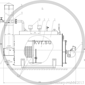 Чертеж КВ-300 на газе. Вид 2