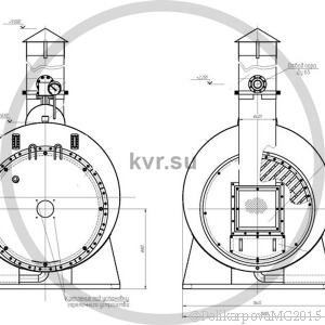 Чертеж парогенератора 500 кг на газе. Вид 2