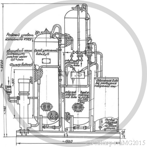 Чертеж водоподготовительной установки ВПУ-1,0